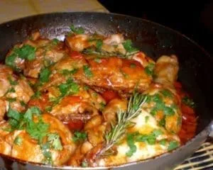 Cuisse de poulet à la poêle